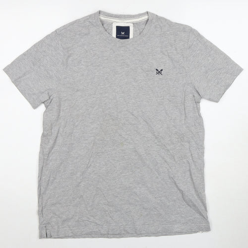 Crew Clothing Men's Grey L T-Shirt, Short Sleeve, Logo
