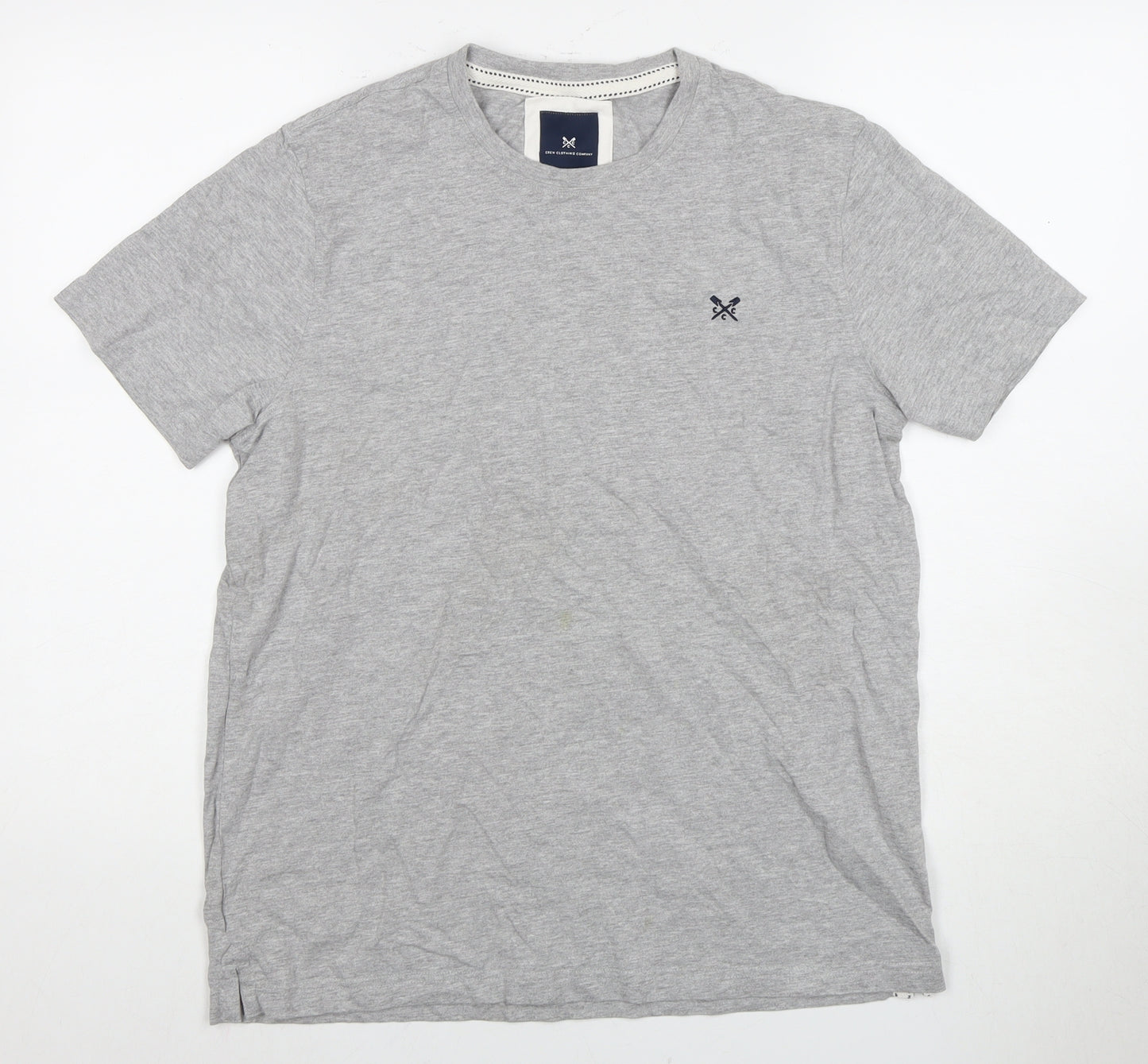 Crew Clothing Men's Grey L T-Shirt, Short Sleeve, Logo