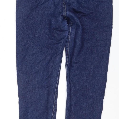 Boohoo Women’s Blue Skinny Jeans, Size 10, Button Accent