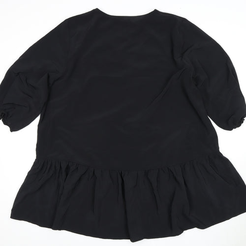Kaleidoscope Women's Black Tunic Blouse Size 20
