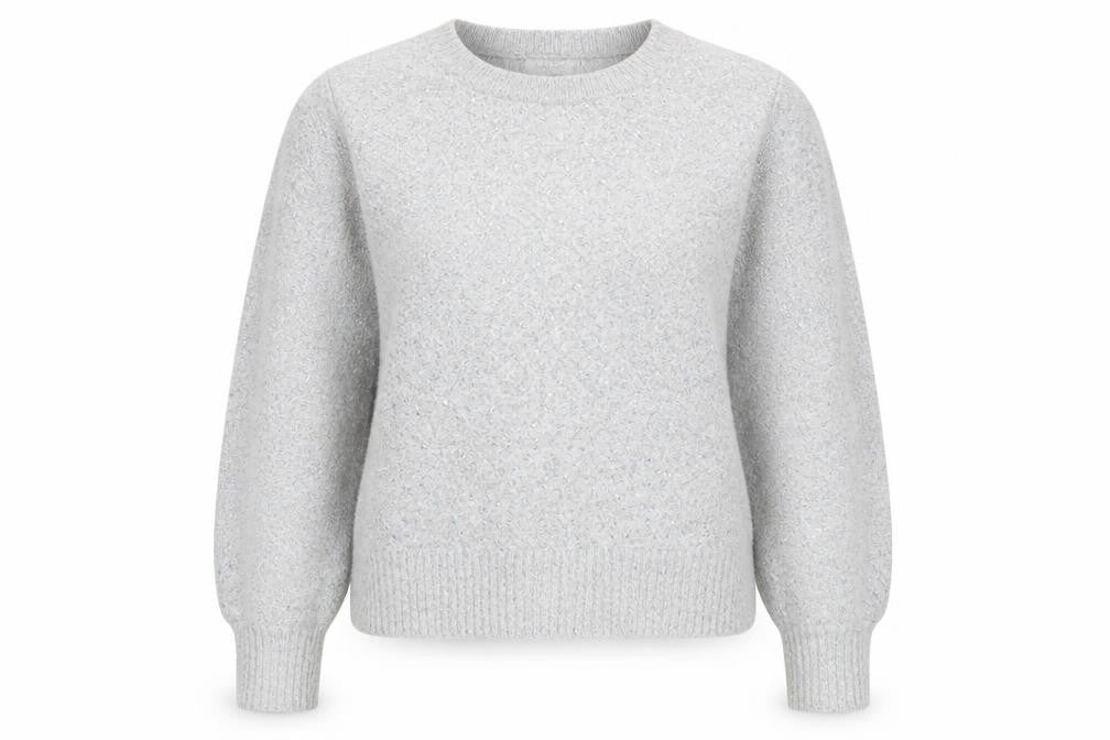 Front view of Oasis Women's Grey Crew Neck jumper Medium