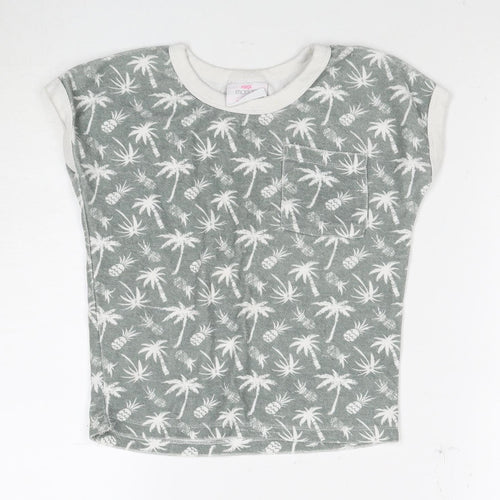 Mango Girls Green Floral T-Shirt, 2 Years, Short Sleeve