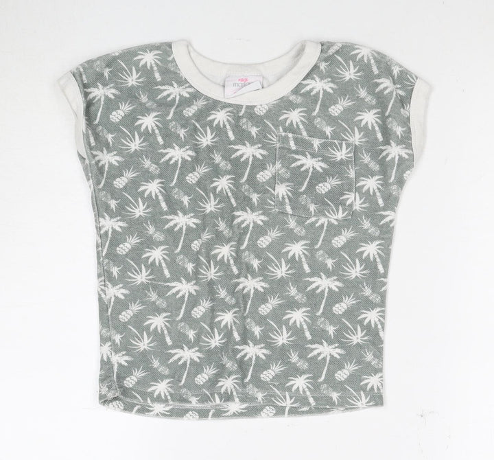 Mango Girls Green Floral T-Shirt, 2 Years, Short Sleeve