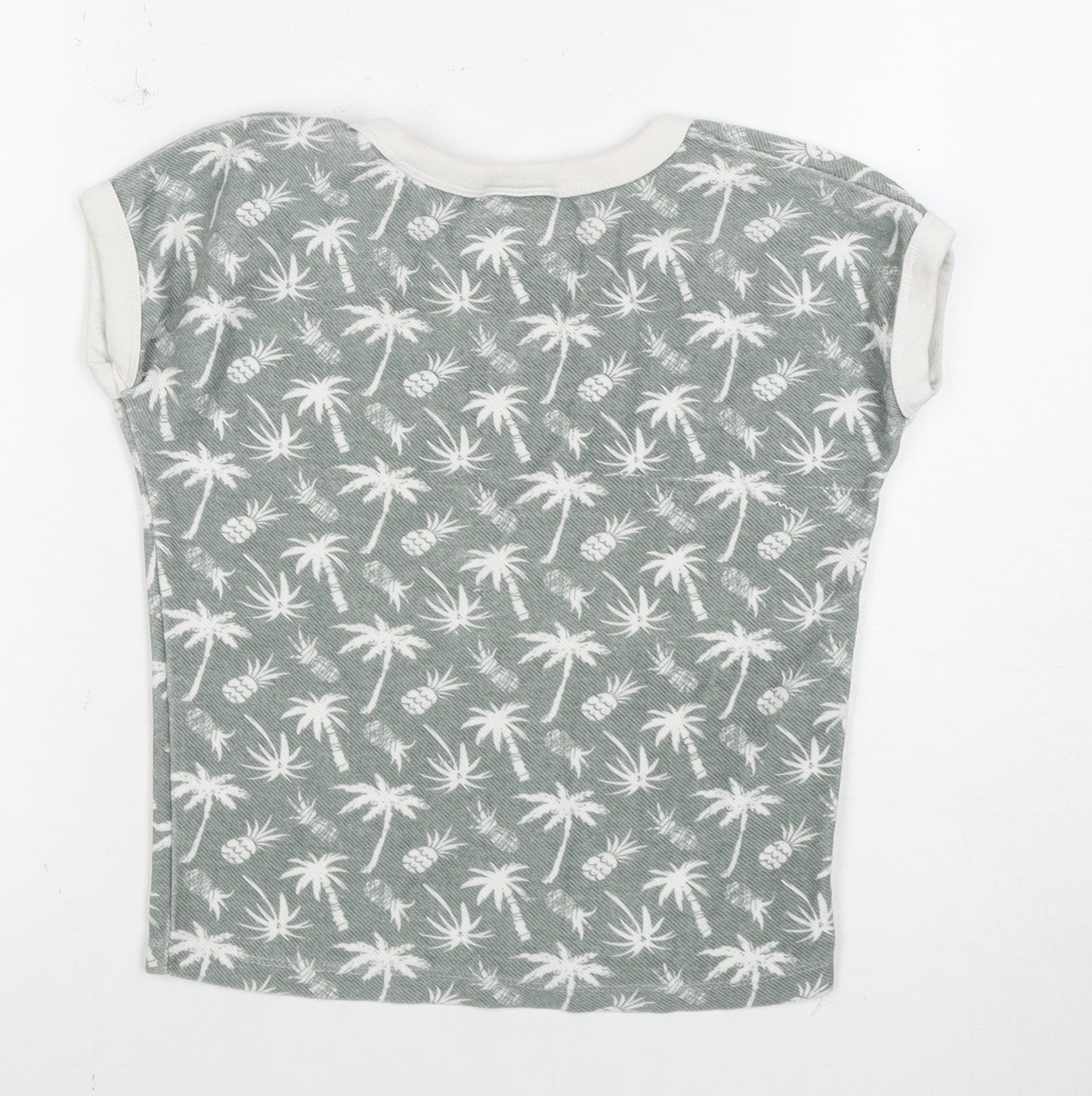 Mango Girls Green Floral T-Shirt, 2 Years, Short Sleeve