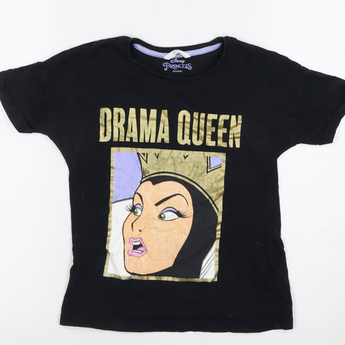 Marks and Spencer Girls Black Disney Princess T-Shirt 9-10 Years
