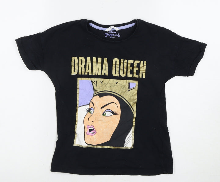 Marks and Spencer Girls Black Disney Princess T-Shirt 9-10 Years