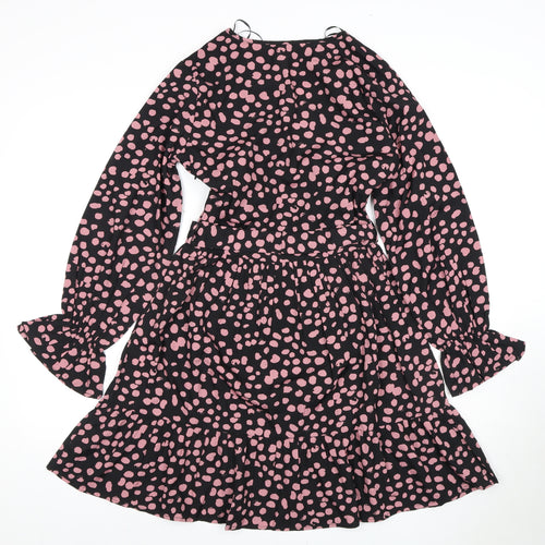 Quiz Women's Black Polka Dot A-Line Dress Size 6