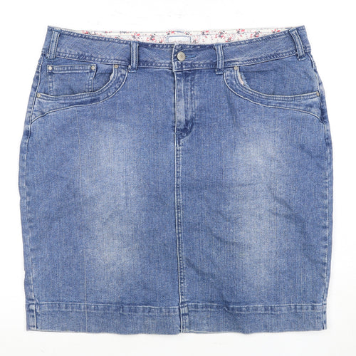 TCM Women's Blue Denim Knee Length Pencil Skirt UK 18