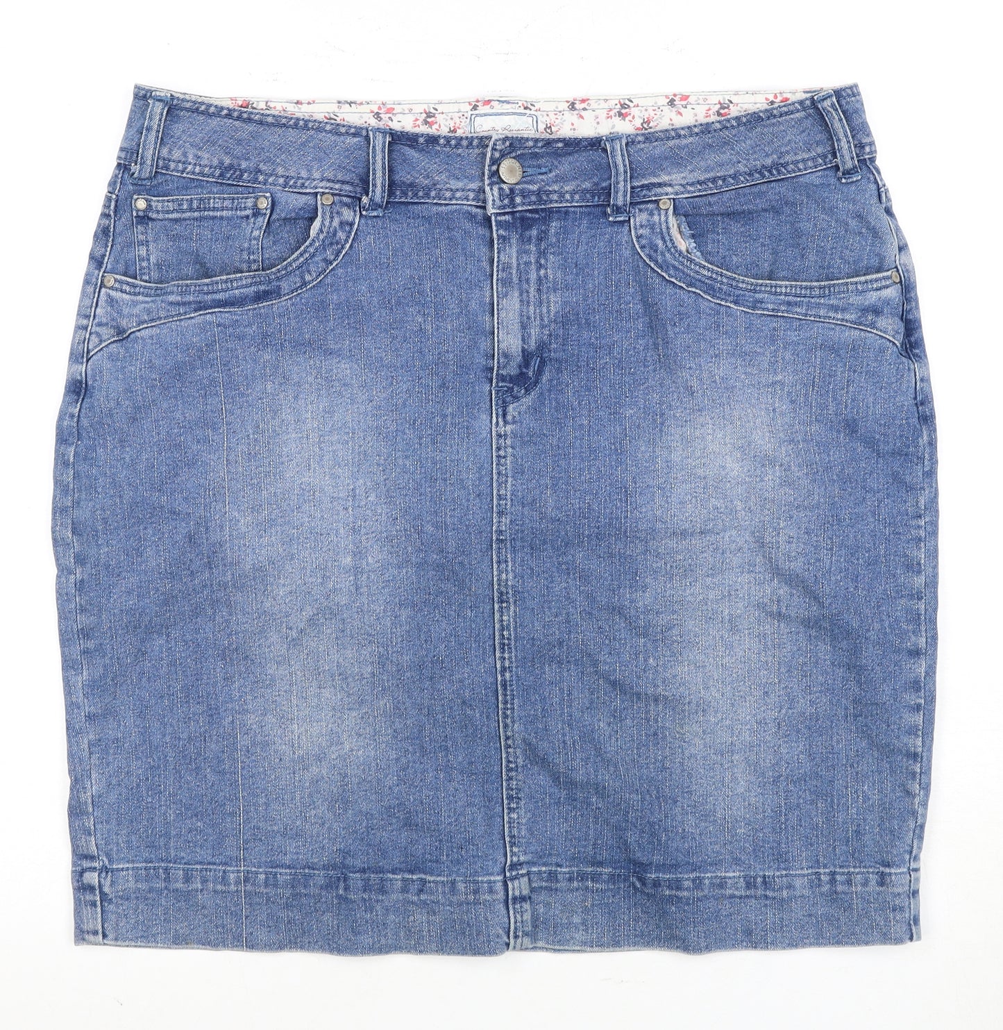 TCM Women's Blue Denim Knee Length Pencil Skirt UK 18