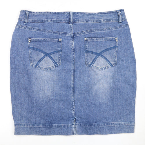 TCM Women's Blue Denim Knee Length Pencil Skirt UK 18