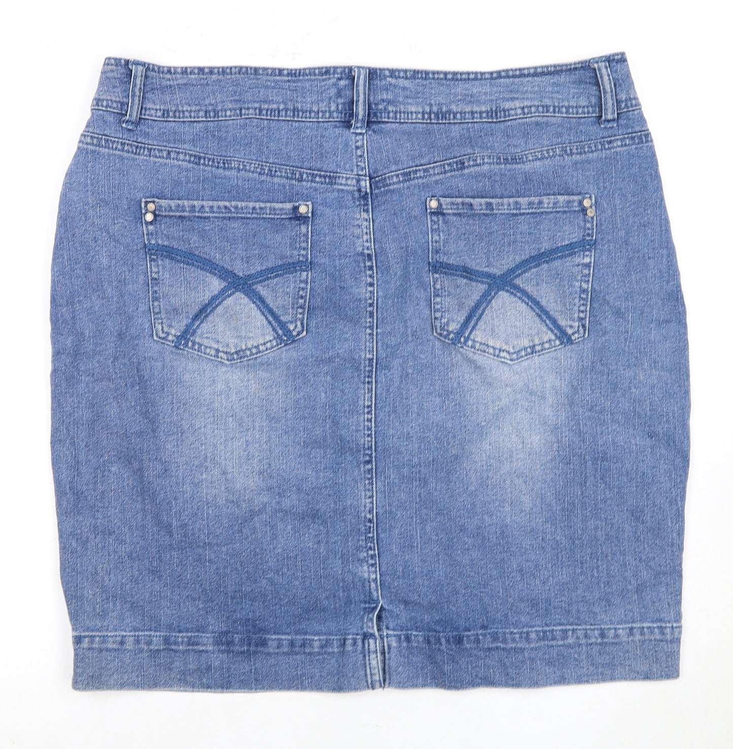 TCM Women's Blue Denim Knee Length Pencil Skirt UK 18