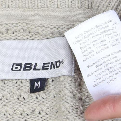 Blend Men's Beige Waffle-Knit Pullover M