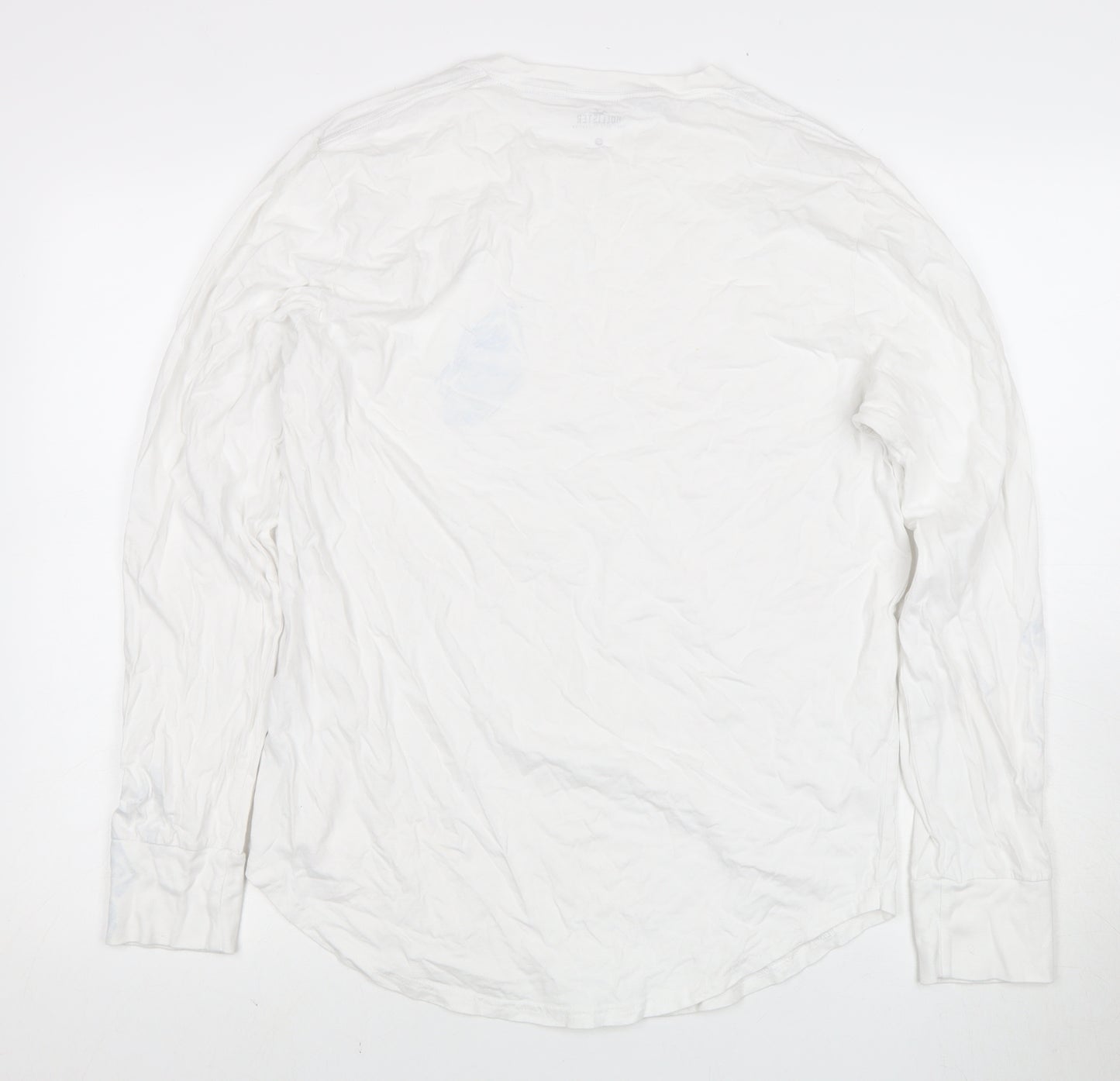 Hollister Men's White Long Sleeve Cotton T-Shirt L