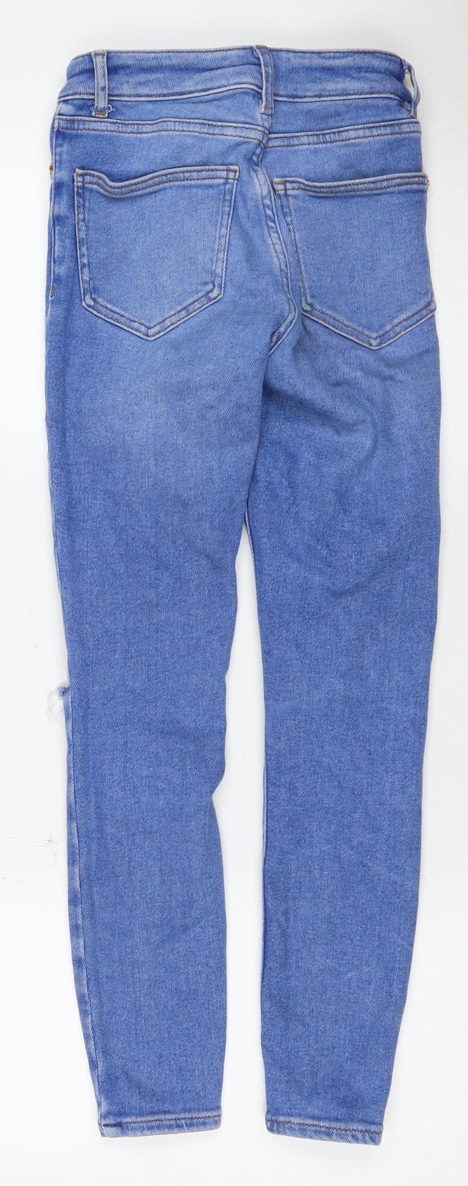 New Look Girls Blue Skinny Jeans, Age 12, Ripped Detail