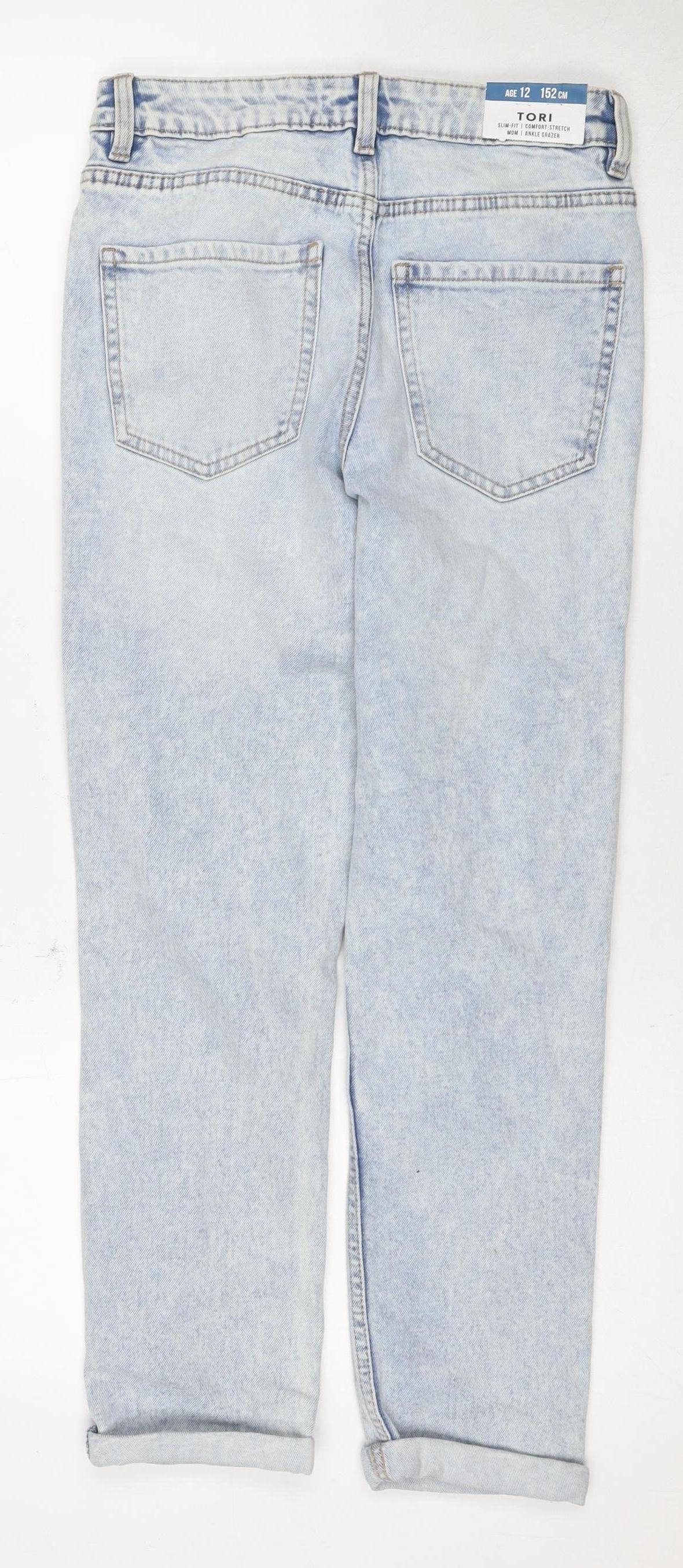 New Look Girls Blue Ankle Grazer Slim Jeans, Size 12