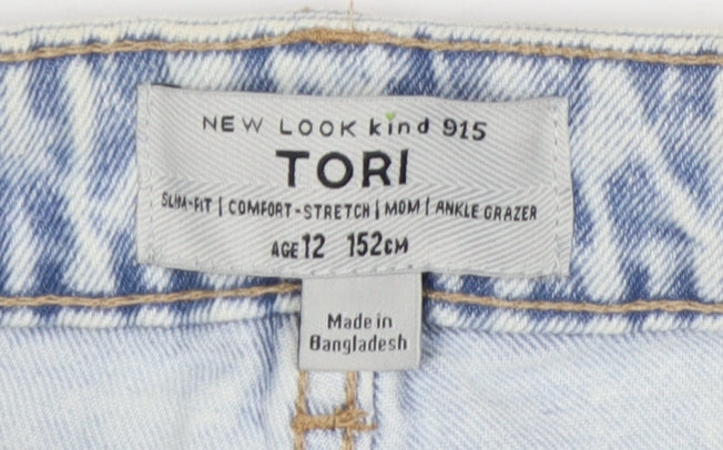 New Look Girls Blue Ankle Grazer Slim Jeans, Size 12