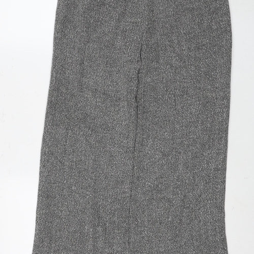 Next Women's Grey Herringbone Trousers Size 10