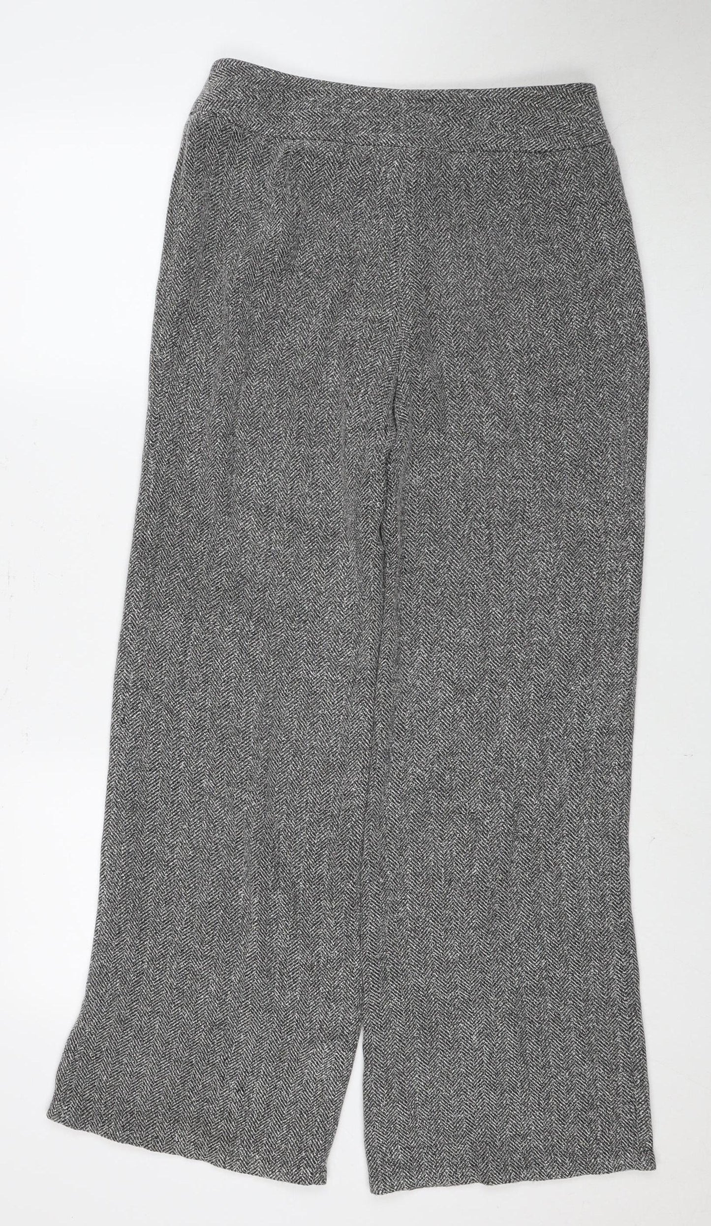 Next Women's Grey Herringbone Trousers Size 10