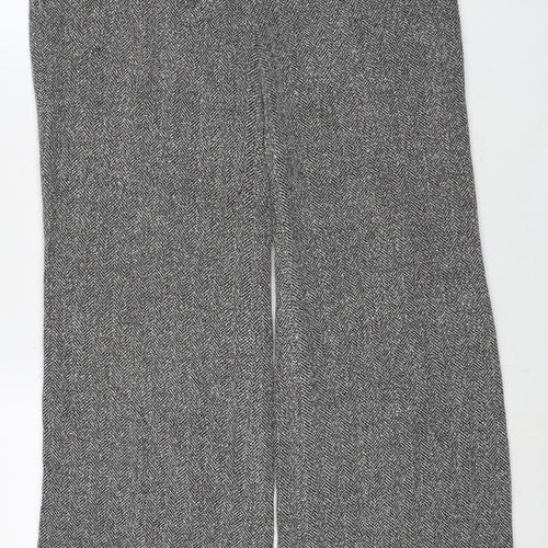 Next Women's Grey Herringbone Trousers Size 10
