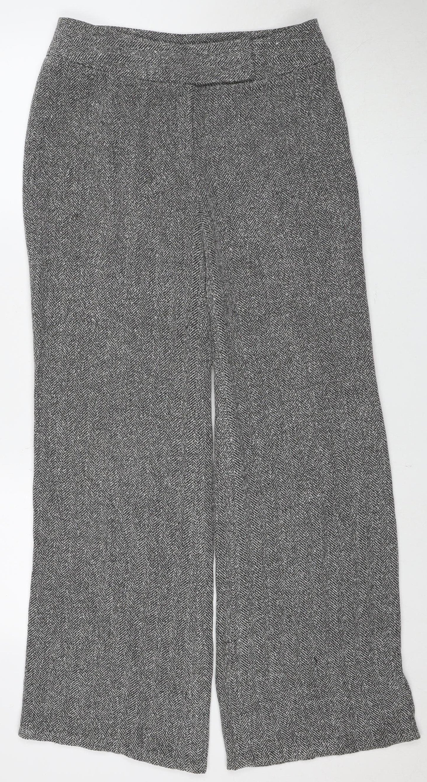 Next Women's Grey Herringbone Trousers Size 10