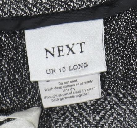 Next Women's Grey Herringbone Trousers Size 10