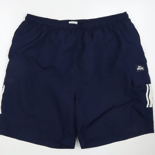 Lonsdale Men's Blue 3XL Cargo Shorts with Logo Accents