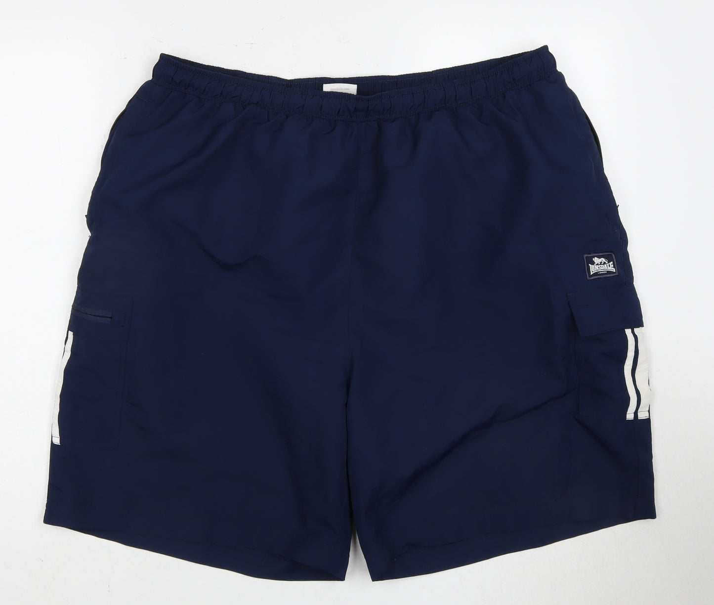 Lonsdale Men's Blue 3XL Cargo Shorts with Logo Accents