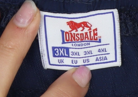 Lonsdale Men's Blue 3XL Cargo Shorts with Logo Accents