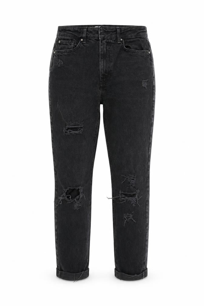 Front view of New Look Black Skinny Jeans Teens, size 13, Distressed