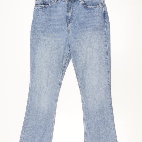 Asos Design Women's Blue Straight Jeans, Size 14