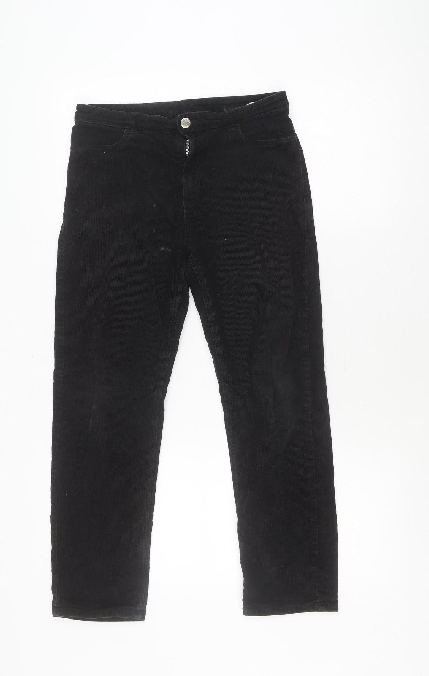 H&M Girls Black Corduroy Trousers, Size 12-13 Years, Casual