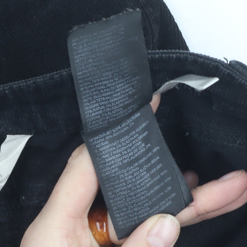 H&M Girls Black Corduroy Trousers, Size 12-13 Years, Casual