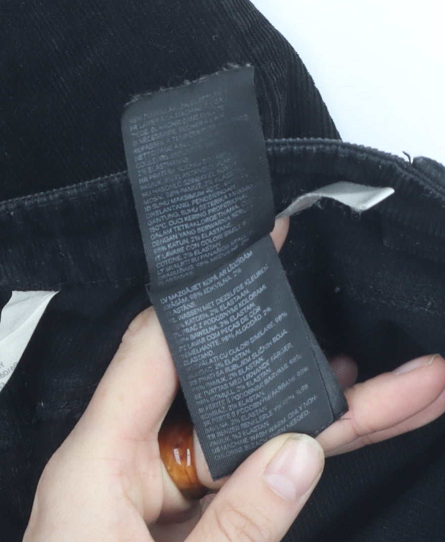 H&M Girls Black Corduroy Trousers, Size 12-13 Years, Casual