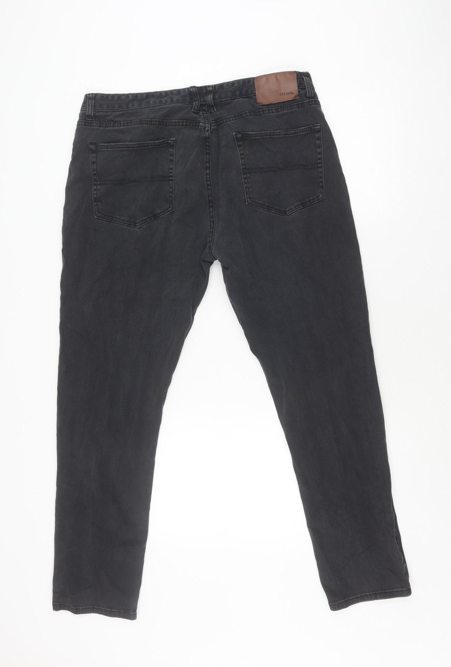 Feraud Men's Slim Grey Jeans, Size 38, Comfort Fit