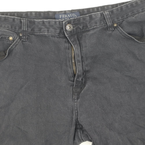 Feraud Men's Slim Grey Jeans, Size 38, Comfort Fit