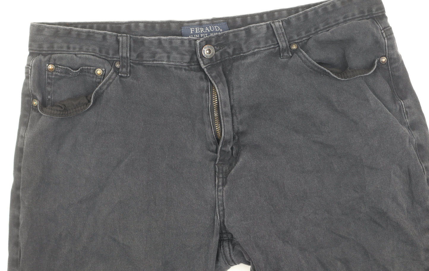Feraud Men's Slim Grey Jeans, Size 38, Comfort Fit