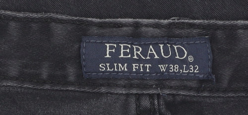 Feraud Men's Slim Grey Jeans, Size 38, Comfort Fit
