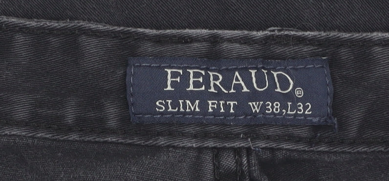 Feraud Men's Slim Grey Jeans, Size 38, Comfort Fit