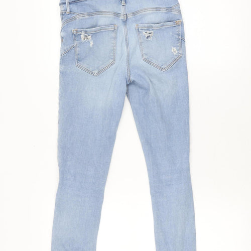 River Island Women's Blue Skinny Jeans, Size 12, Distressed