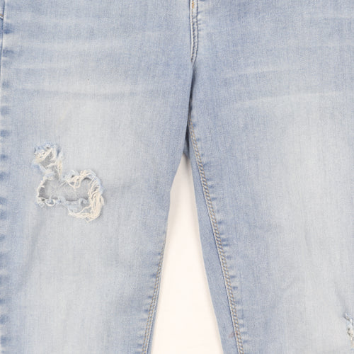 River Island Women's Blue Skinny Jeans, Size 12, Distressed