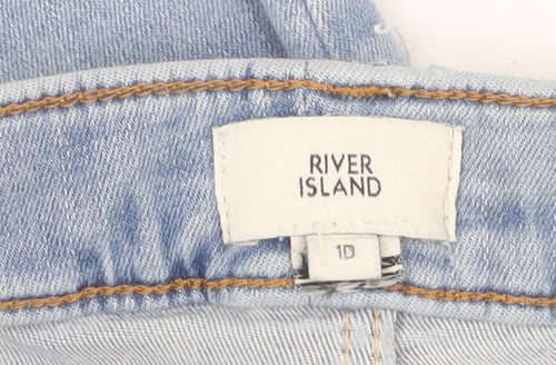 River Island Women's Blue Skinny Jeans, Size 12, Distressed