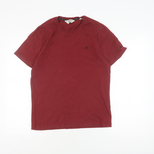 Original Penguin Men's Red Cotton T-Shirt, Size M