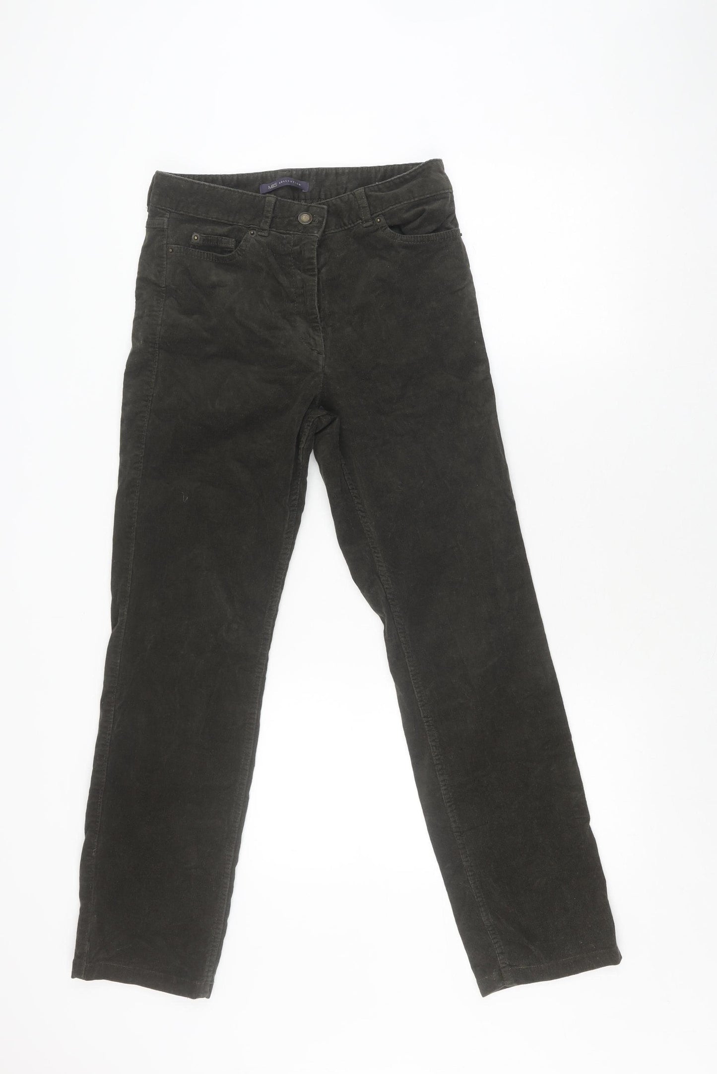 Marks and Spencer Women's Khaki Corduroy Trousers Size 8