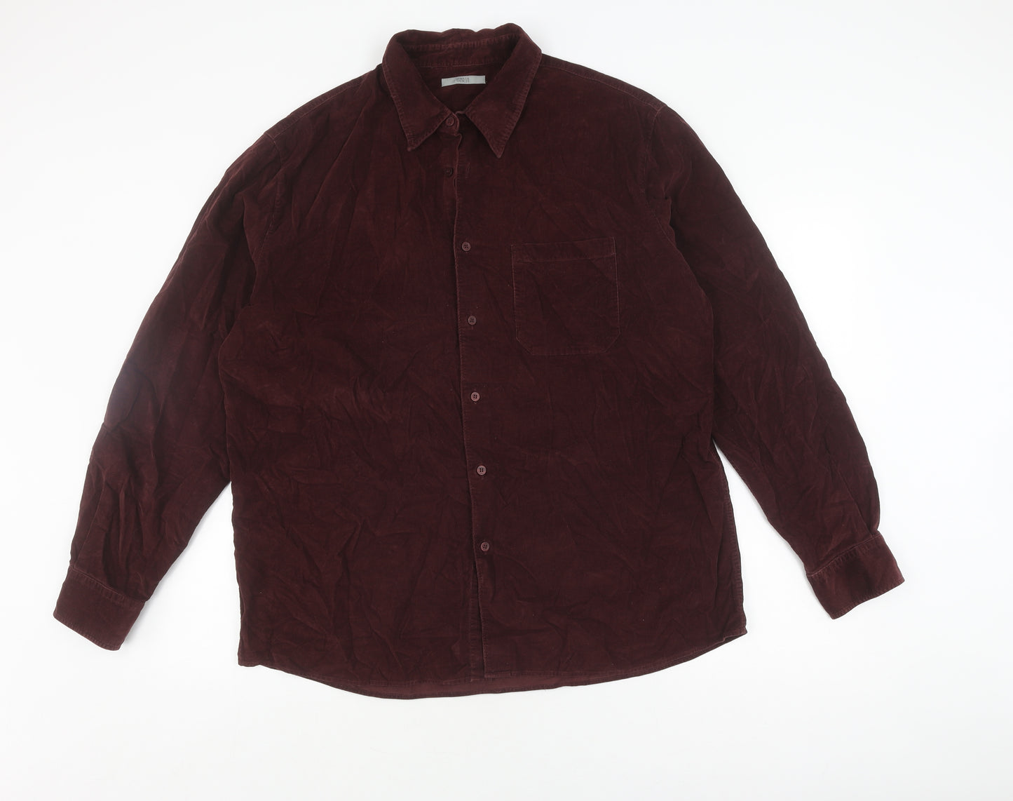 Marks and Spencer Men's Brown Corduroy Shirt, Large