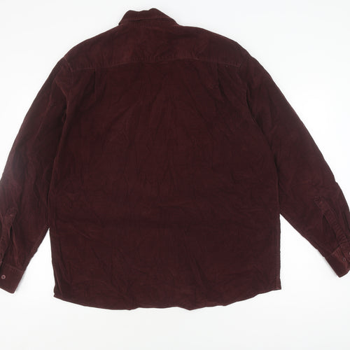 Marks and Spencer Men's Brown Corduroy Shirt, Large
