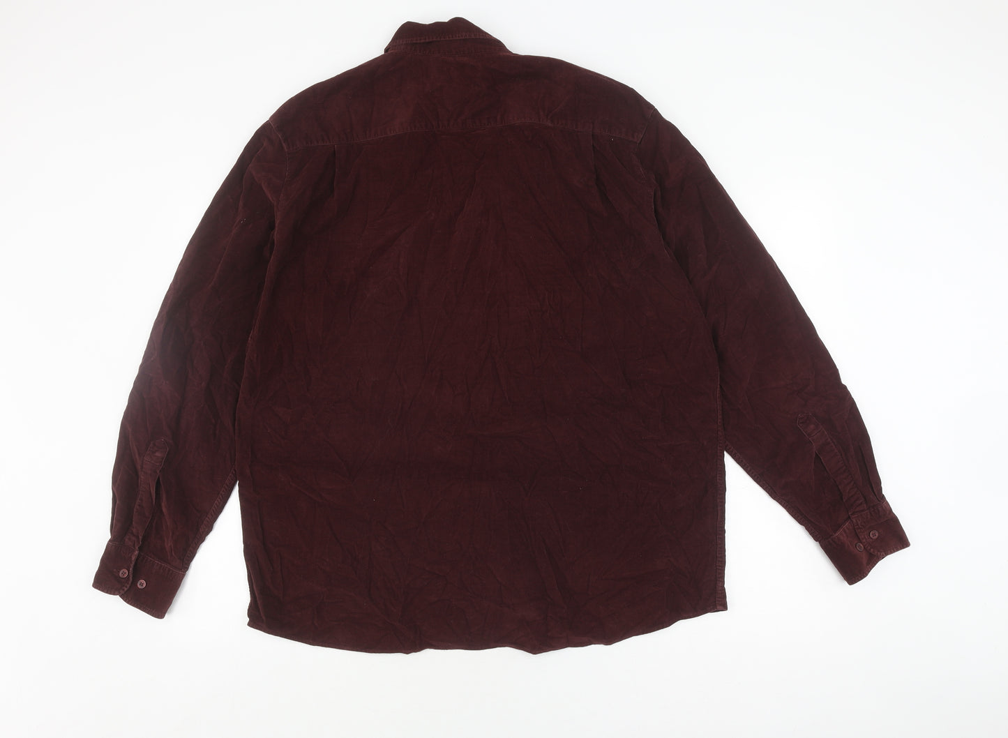 Marks and Spencer Men's Brown Corduroy Shirt, Large