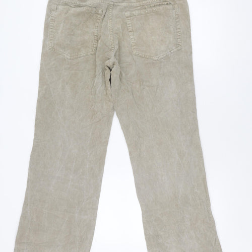 Next Men's Beige Corduroy Bootcut Trousers Size 34