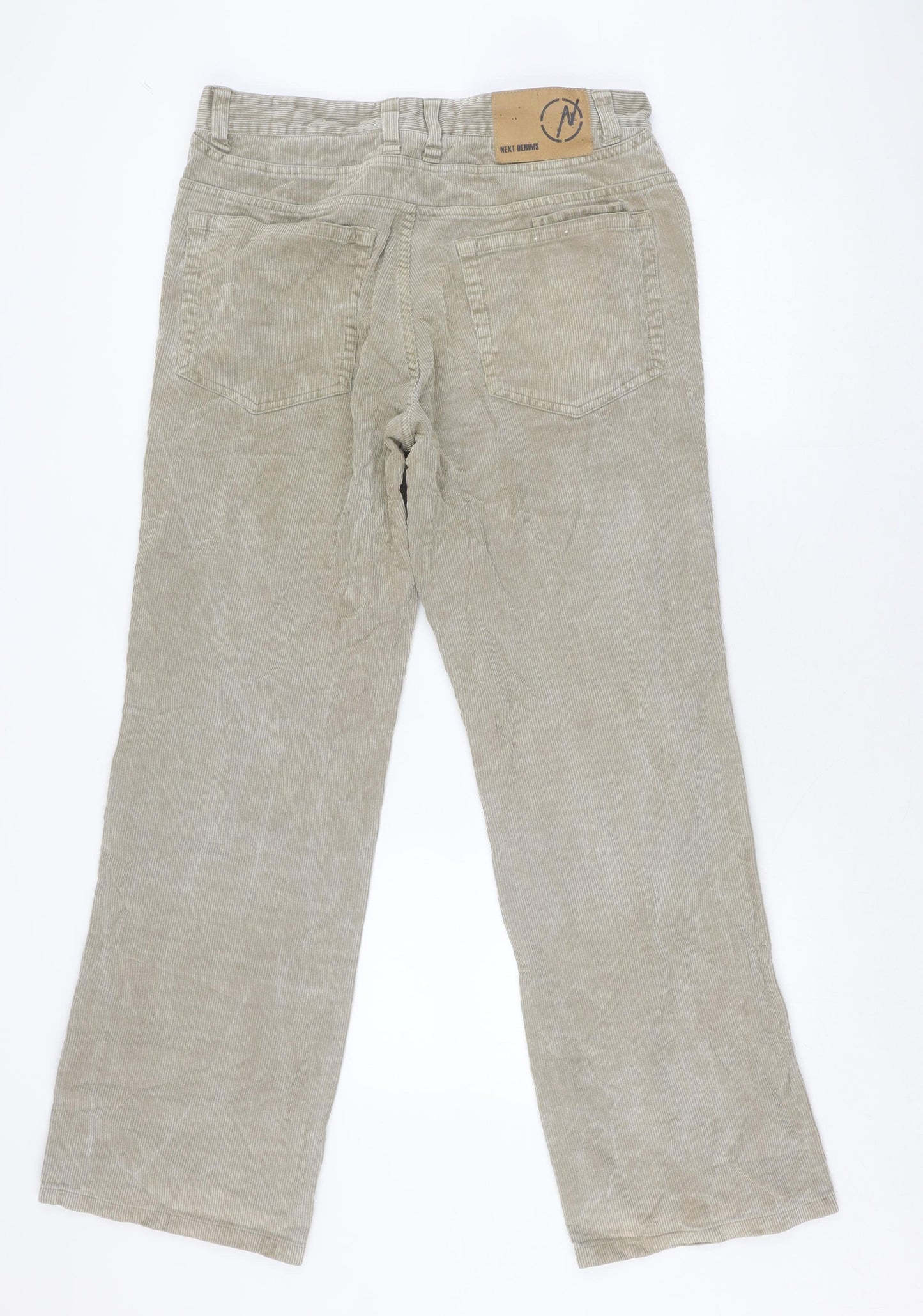 Next Men's Beige Corduroy Bootcut Trousers Size 34