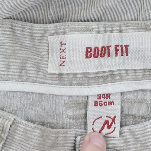 Next Men's Beige Corduroy Bootcut Trousers Size 34