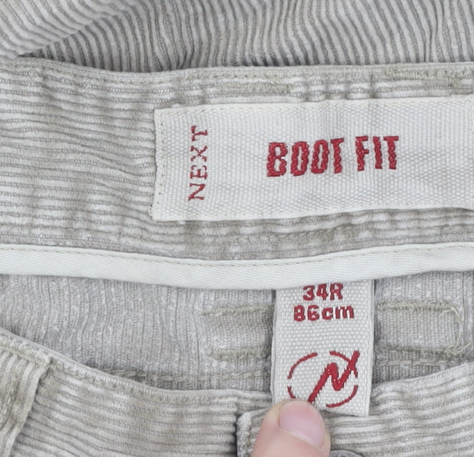 Next Men's Beige Corduroy Bootcut Trousers Size 34